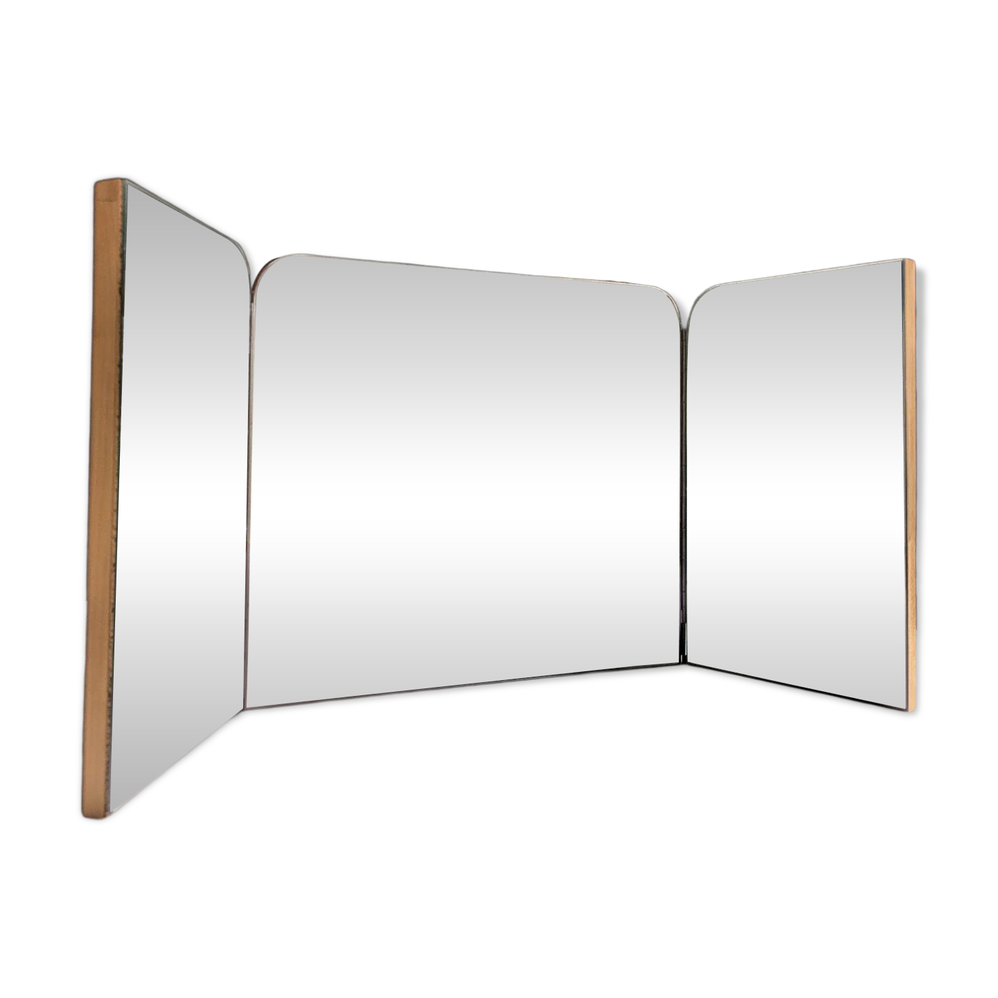 Mid-century tabletop triptych dressing mirror