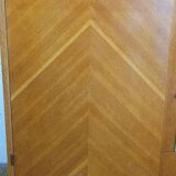 1960s Scandinavian wardrobe with two doors and mirror, easy assembly.