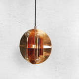 Suspension in copper gilded 8 lamps 1970 s