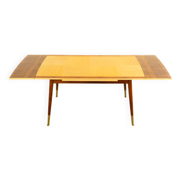 Height-adjustable coffee table, maple, beech, vintage from the 50s