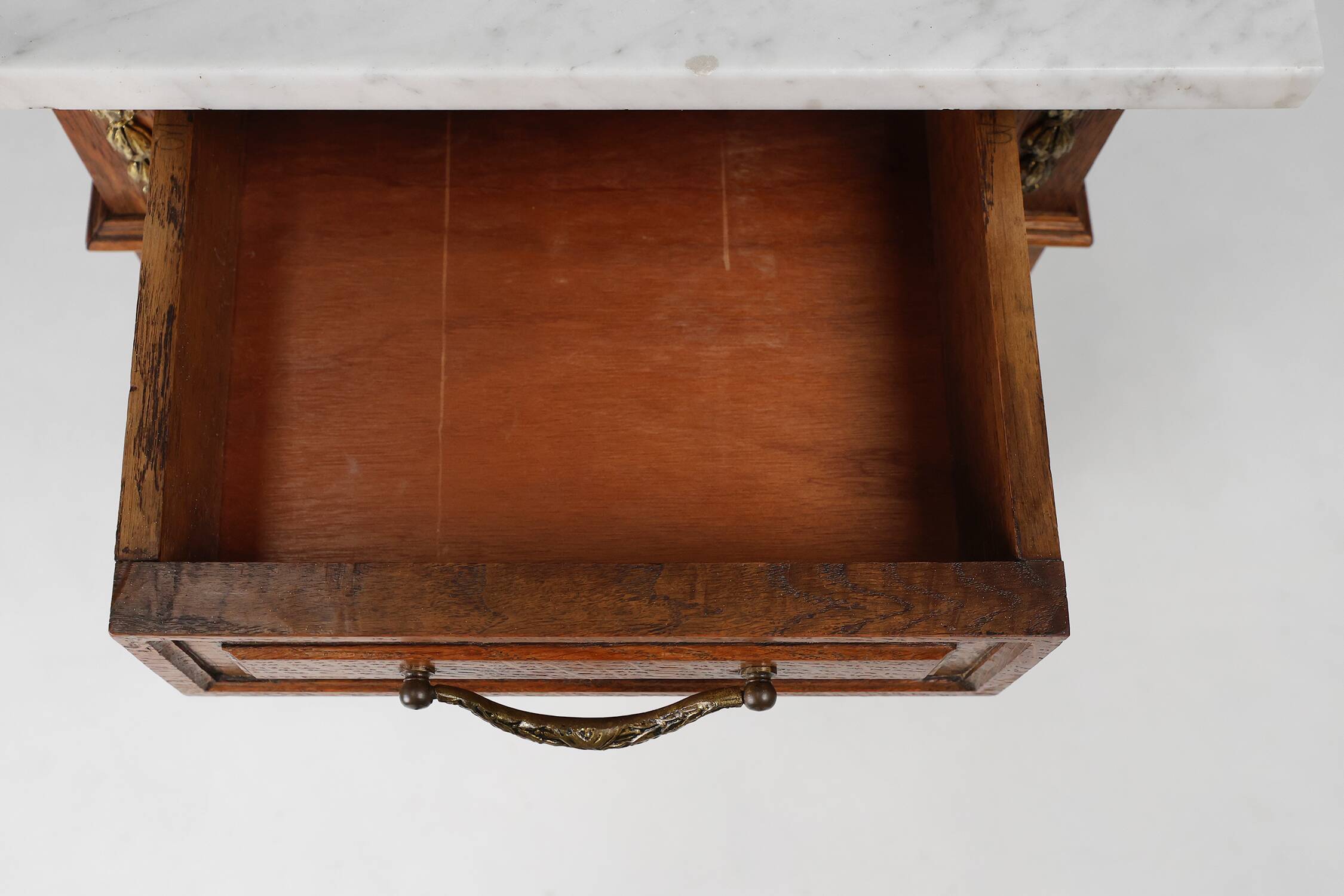 Art Deco nightstand with a Carrara marble top, France ca. 1910