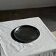 Vintage circular plate with pearl stripe D27