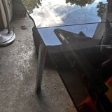 70s dining room set: glass table and 6 chairs