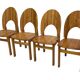 Vintage set of four pinewood chairs Rainer Daumiller minimalist design
