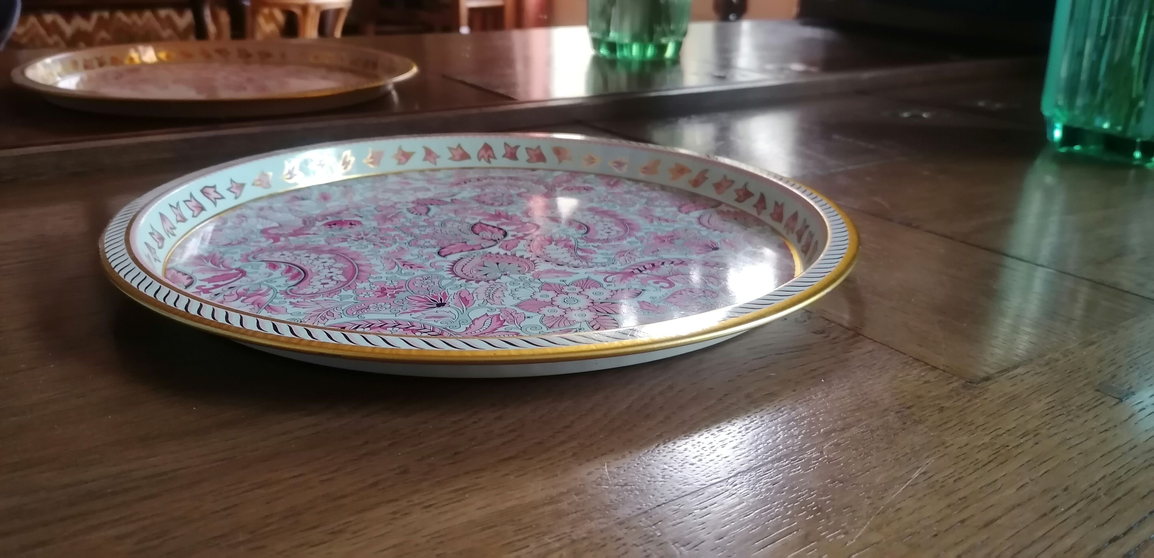 Metal tray Vienna Woods printed cachmire 70s
