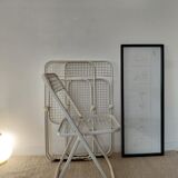 3 vintage folding chairs Talin design Italian 70s - mesh metal