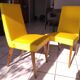 Pair of yellow chairs skaï yellow 60s