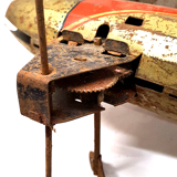 Old jep sheet metal airplane toy united France f252 stork squadron for part