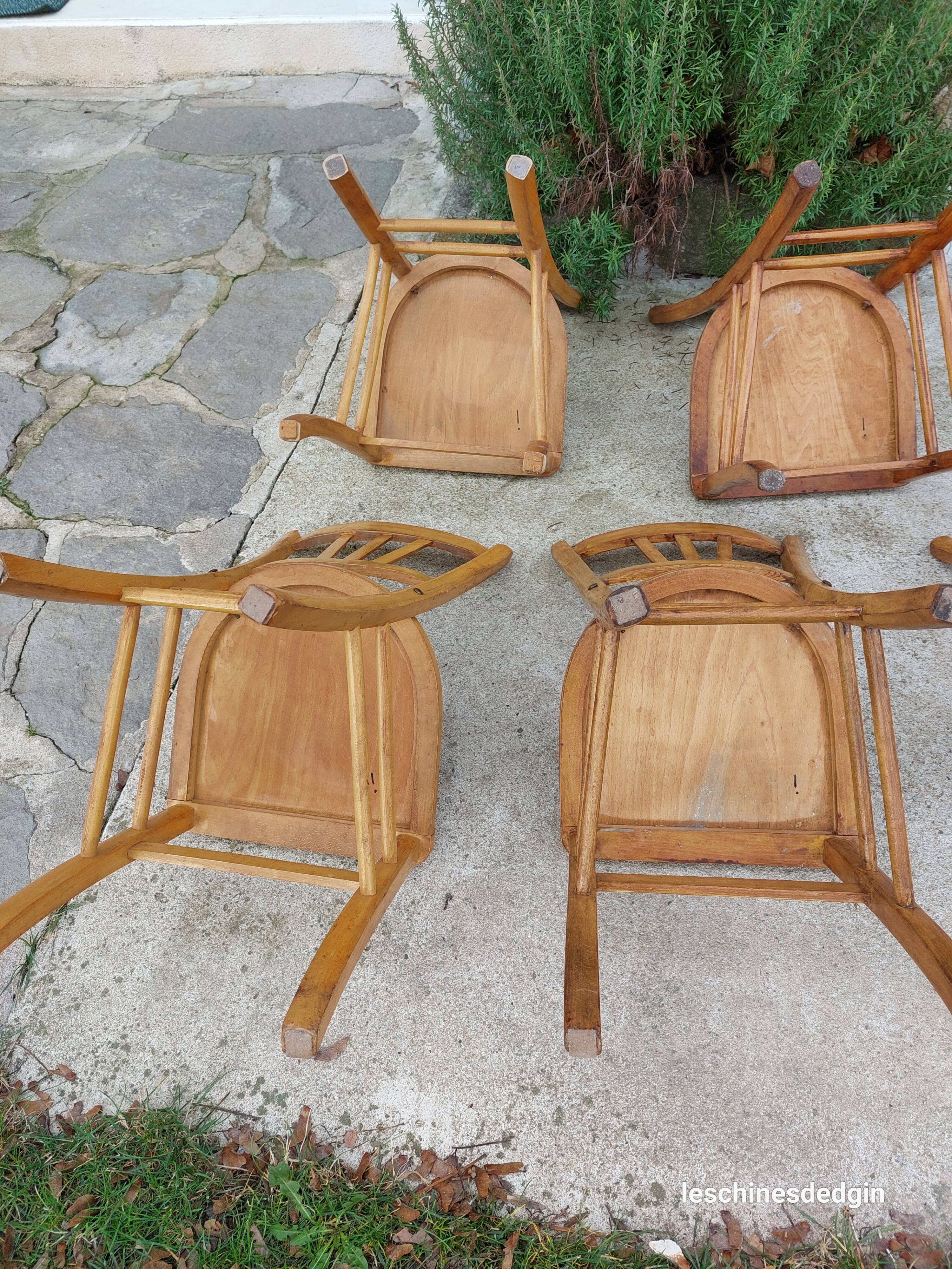 6 bistro chairs, light wood
