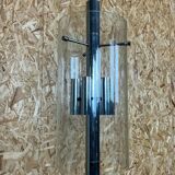 60s 70s Chandelier Huge Chandelier Pendant Lamp Limburg Glass & Chrome Design