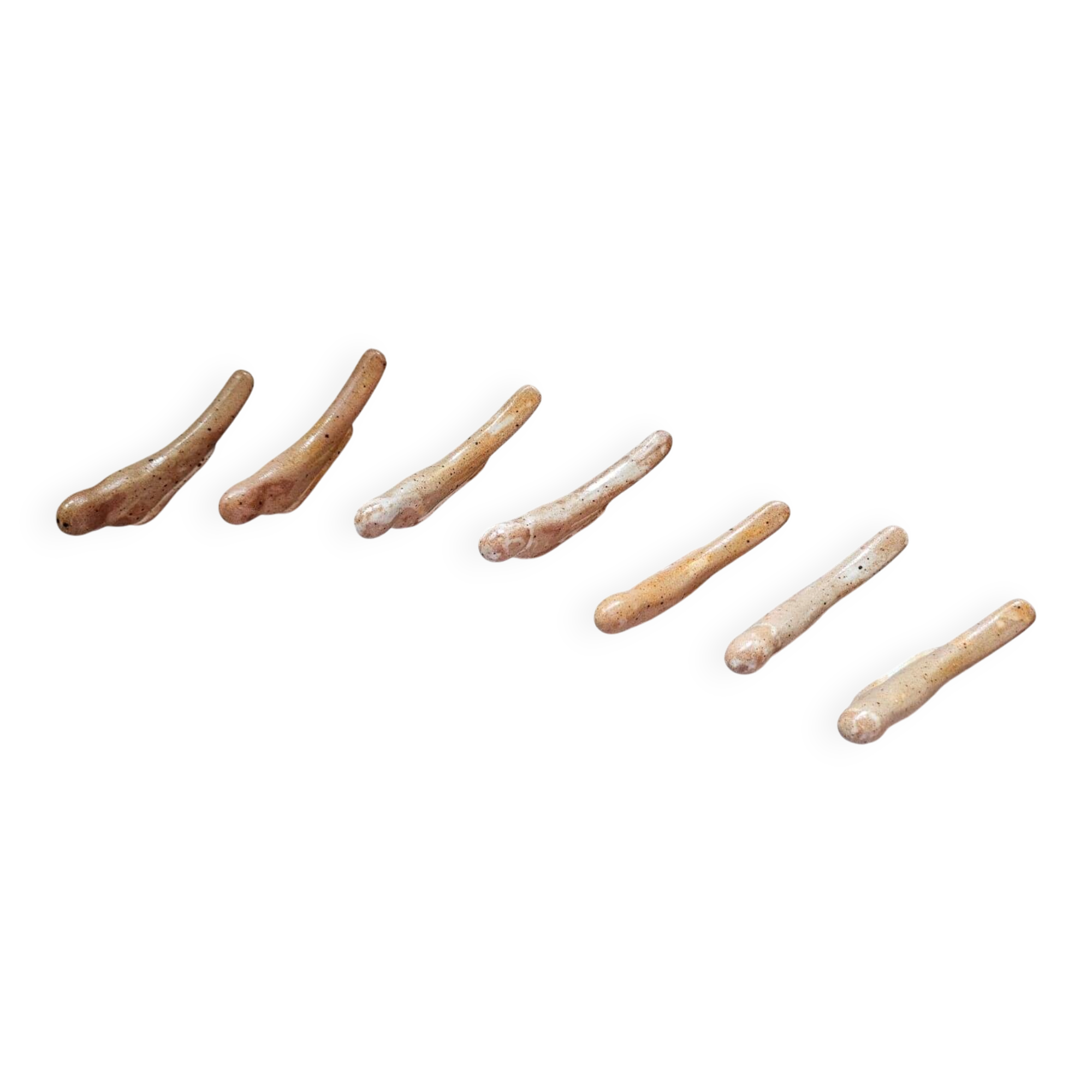 Lot de 7 porte couteaux en grés - oiseaux