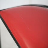 3 armchairs designs steel and leather, France, circa 1980