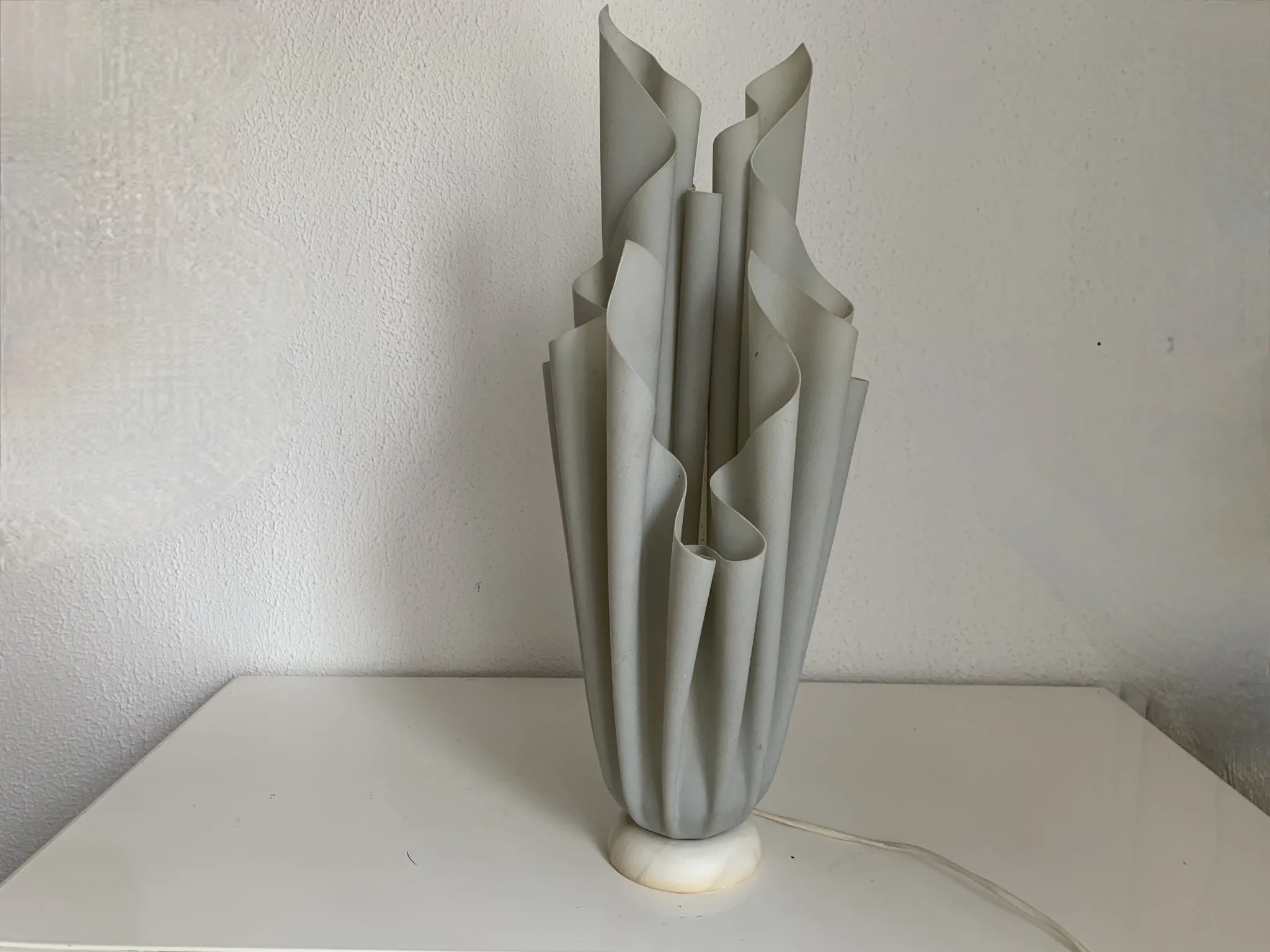 Vintage 1970 Athéna Georgia Jacob draped lamp grey mouse - 50 cm