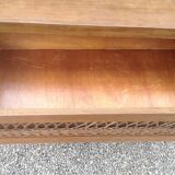 Vintage oak and rattan chest of drawers