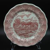 5 assiettes plate motif rouge English Landscape
