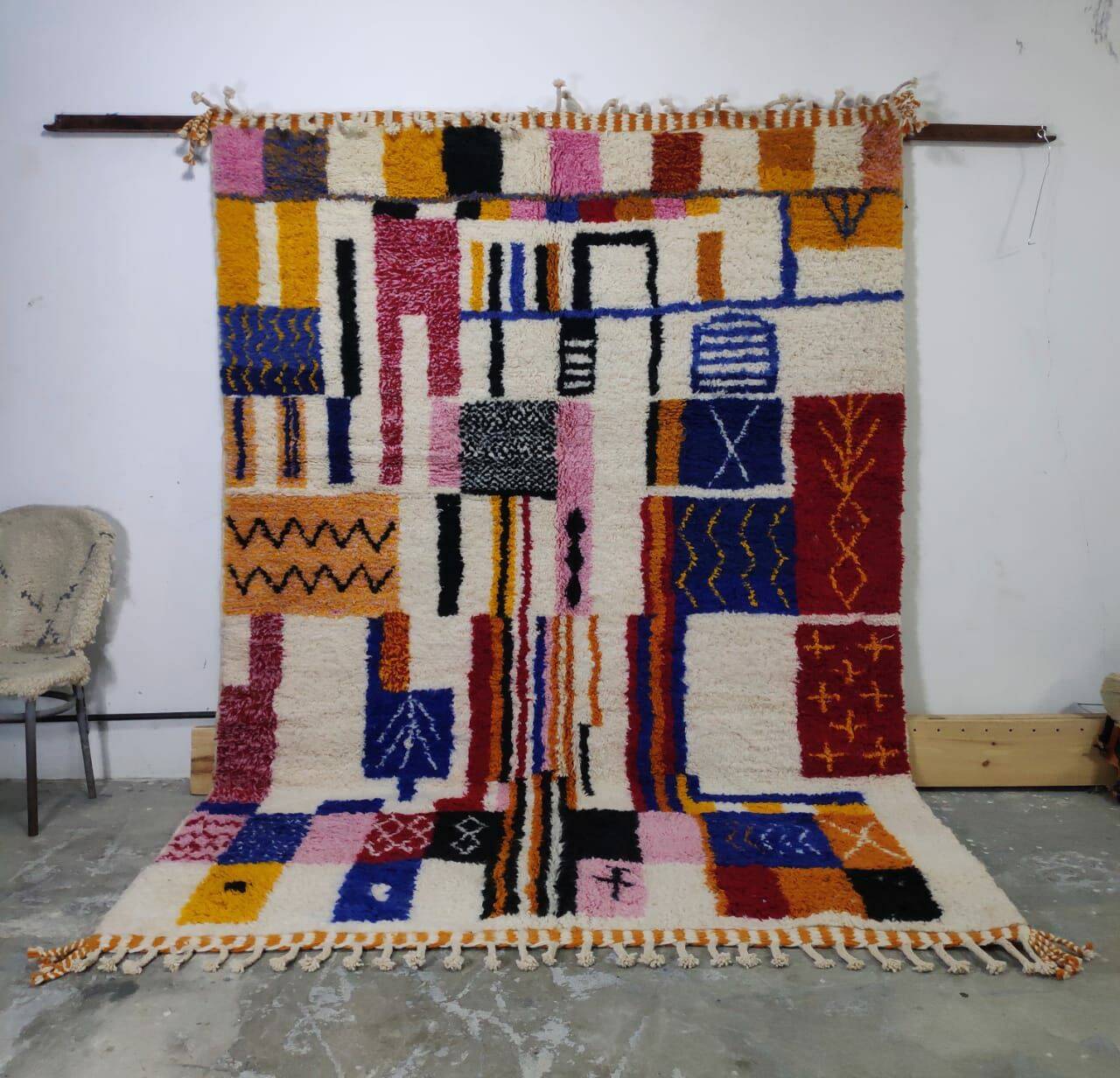 Handmade wool Berber rug 300X200 cm