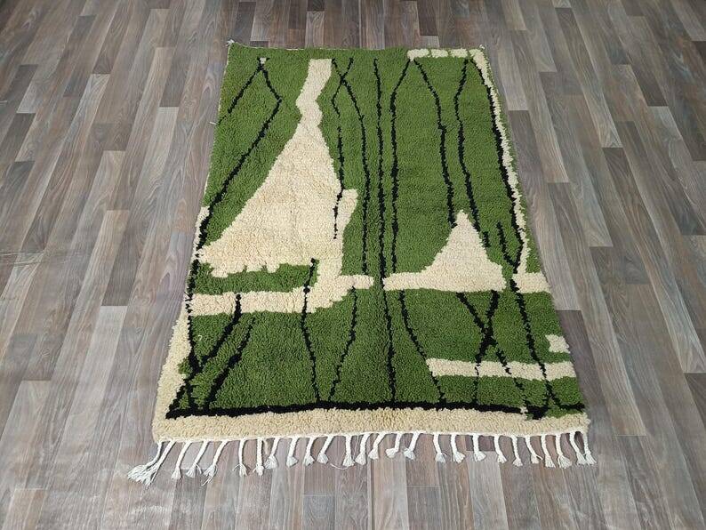 Green Moroccan rug, authentic Moroccan rug, 150/250cm