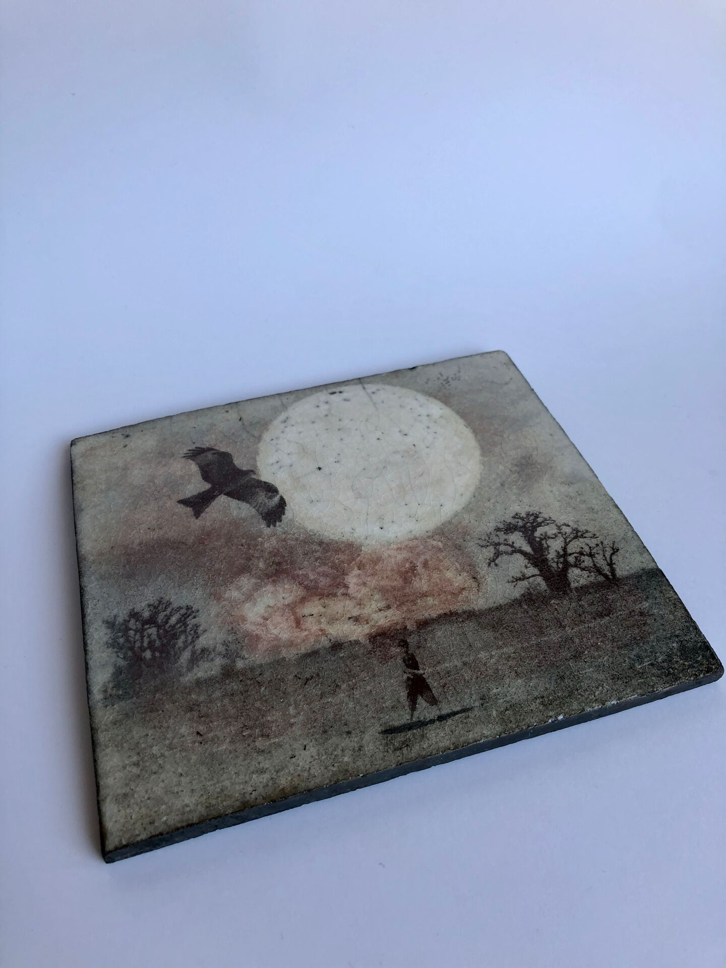 Tableau raku Claudine Dumur