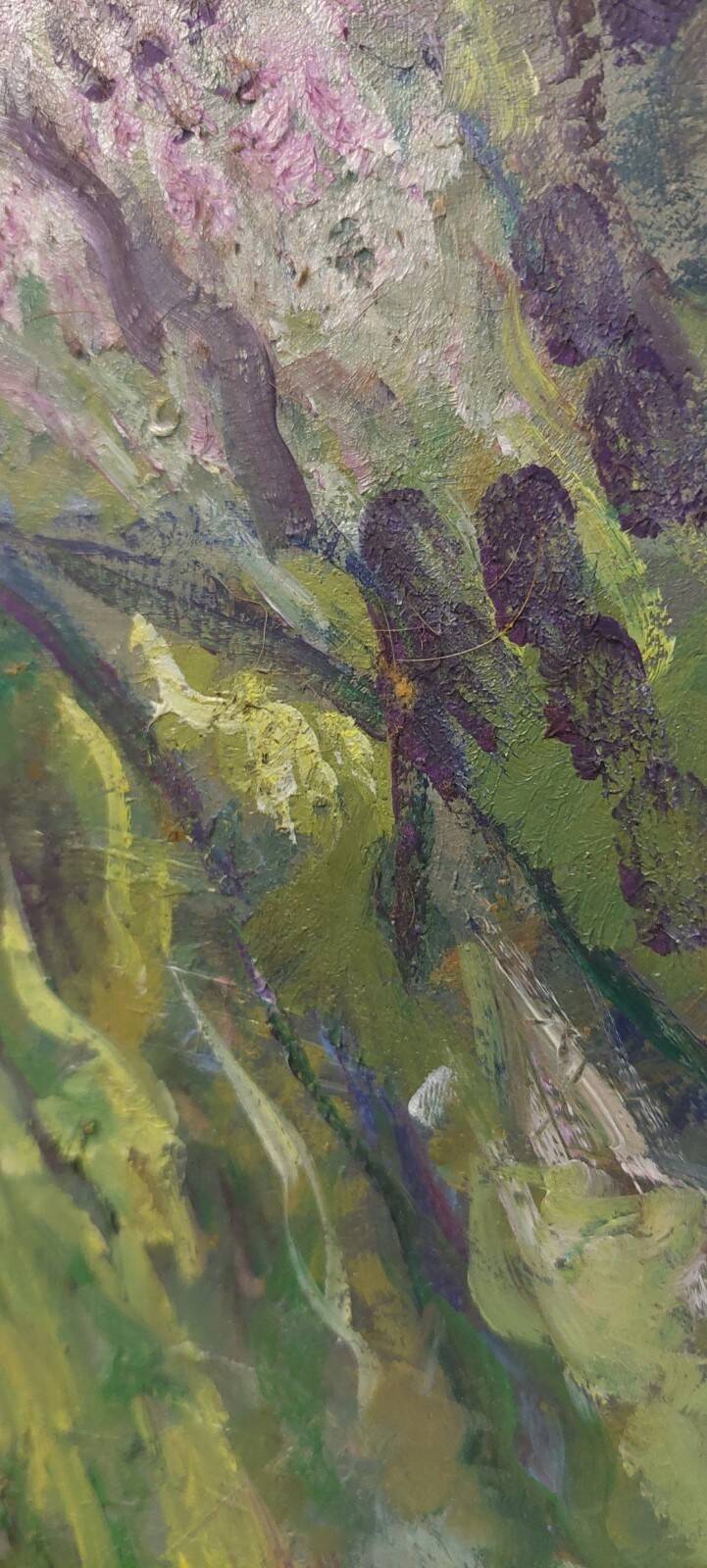 Oil painting on panel early 1900 landscape impressionist frame