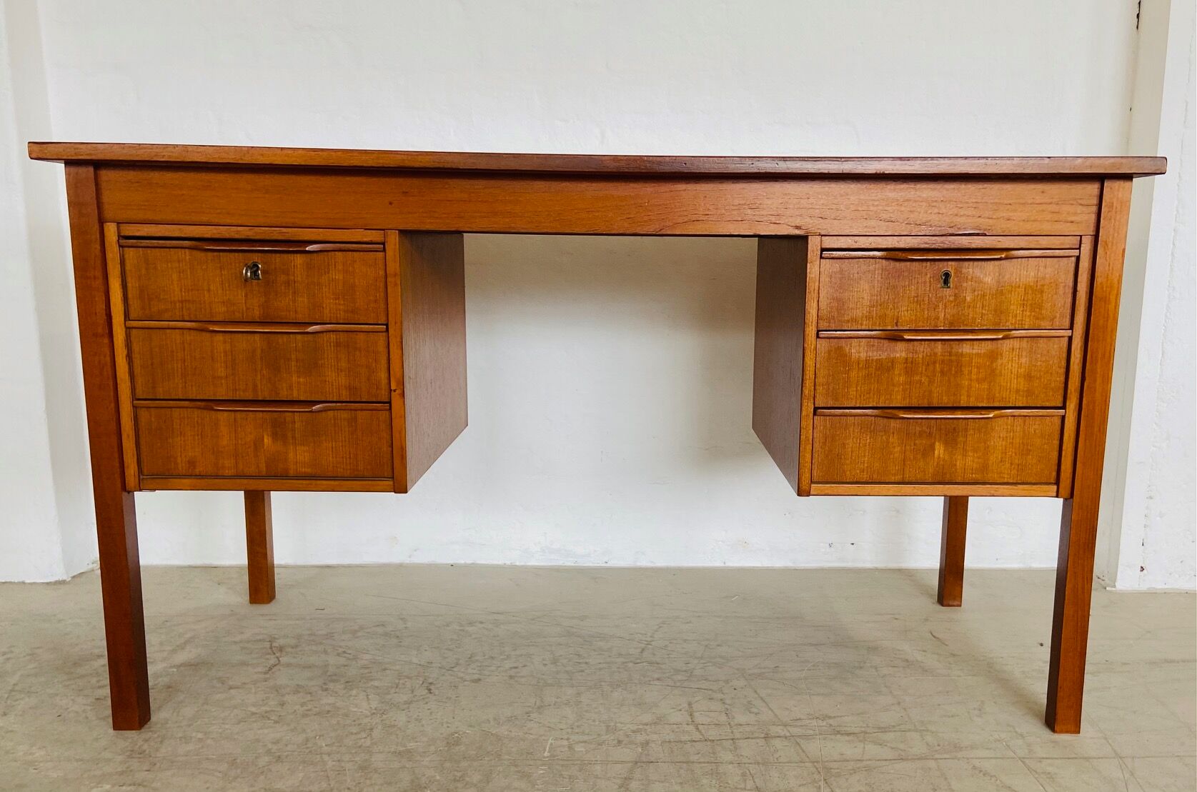 Vintage retro Danish mid-century teak desk by Bent Silberg Møbler 1960s