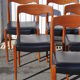 Lot of 6 scandinavian chairs in teak and skai 60
