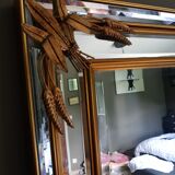 Large mirror has parcloses sheaf of wheat  96x186cm