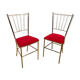 Duo de chaises vintage métal doré