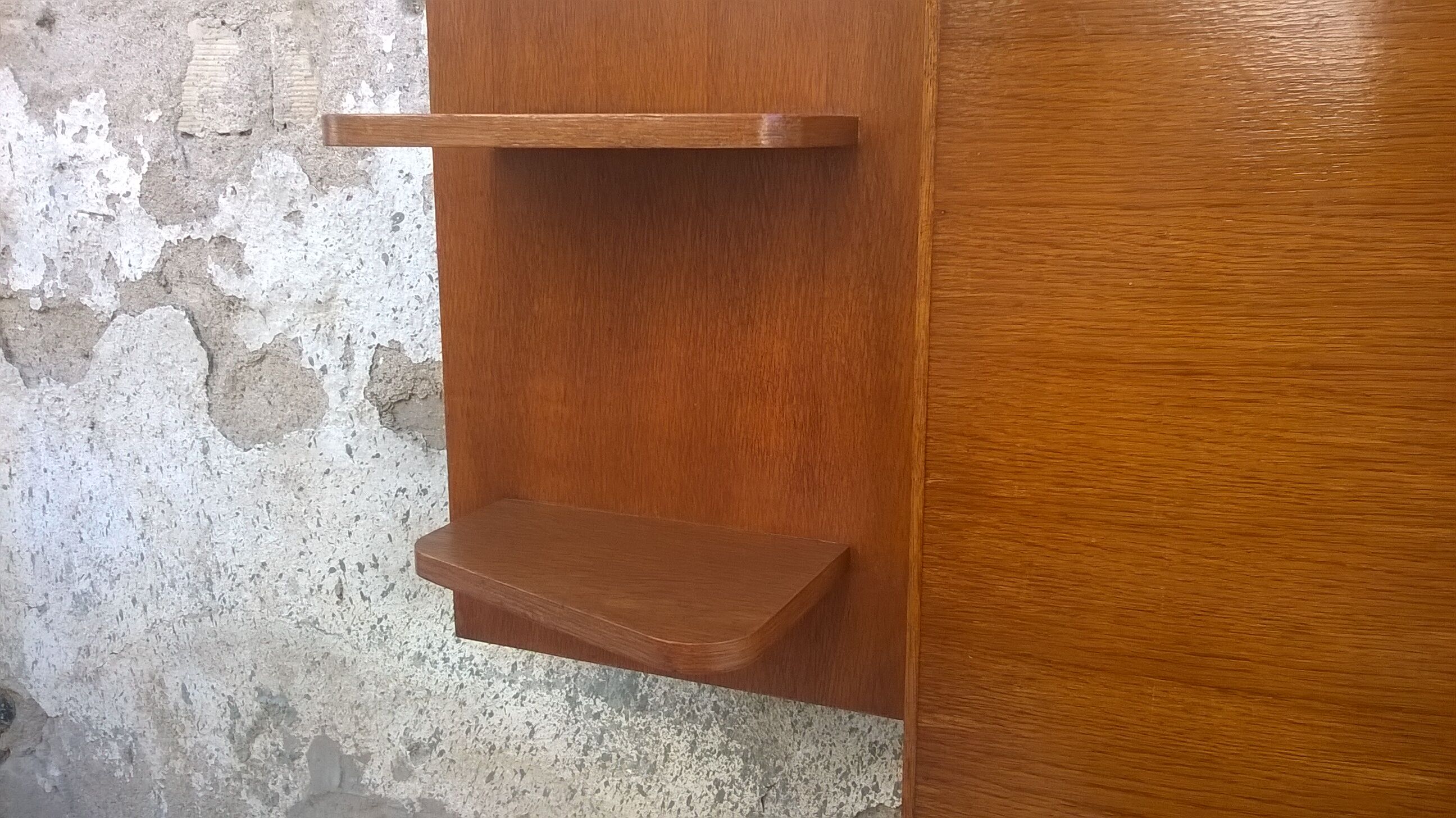 Headboard oak shelves year 60