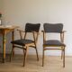 Pair of grey wooden Scandinavian chairs