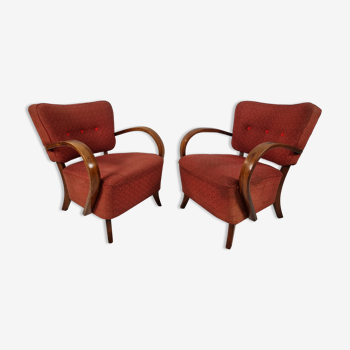 Série de 2 fauteuils H-237 de Jindřich Halabala, années 1950