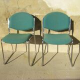 Series of two vintage stackable chairs