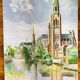 Oil on canvas - Cathedral by the river