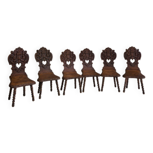 6 chaises anciennes en - style henri