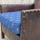 Club armchair art deco era leather and fabric cushion