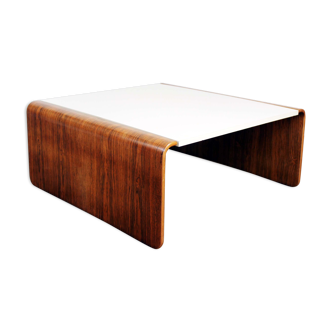 Table basse vintage design des années 70 en palissandre