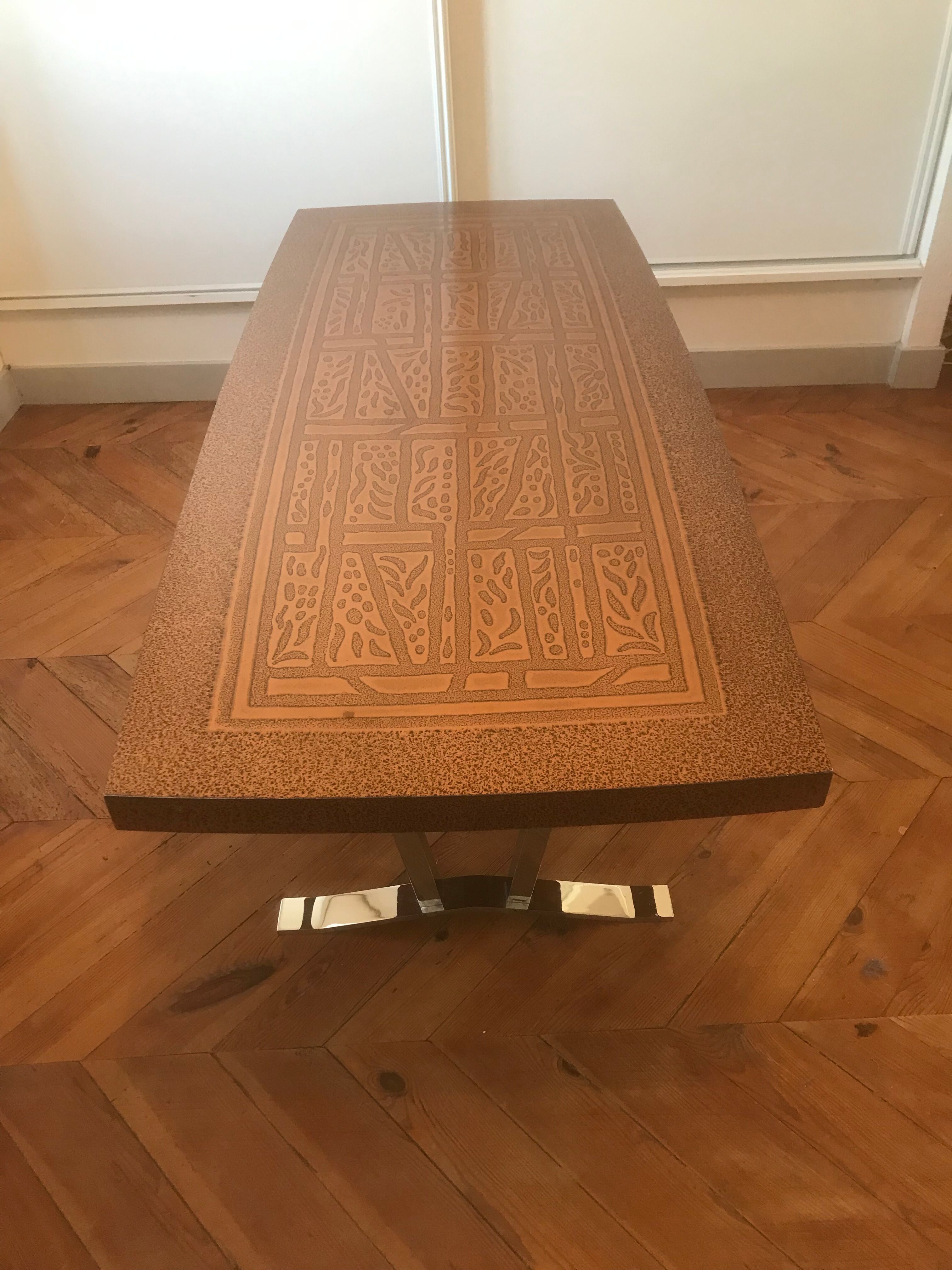 Coffee table style Bernard Rohne vintage 1980
