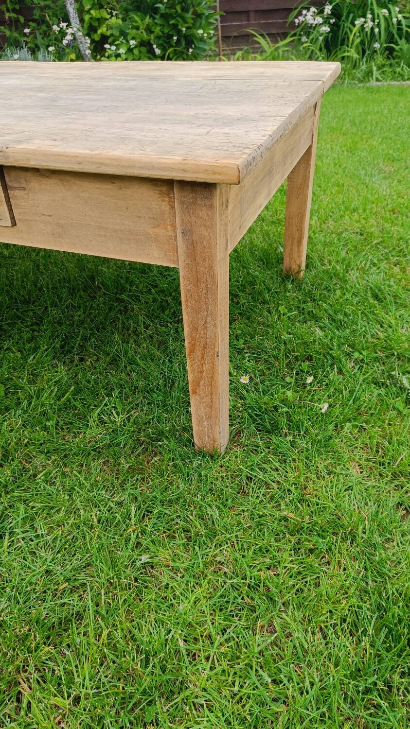 Raw wood coffee table