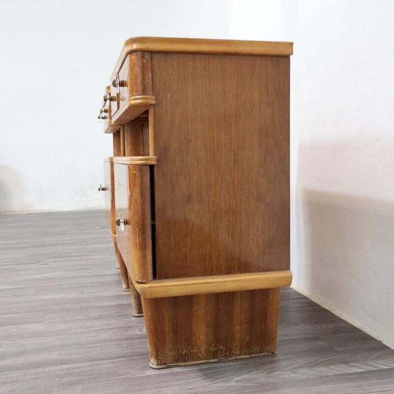 Art Deco Wooden Nightstands, 1940s, Set of 2