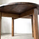 Brutalist round table in solid oak, 1950s.