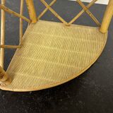Vintage rattan corner shelf to hang