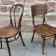 Lot de 4 chaises bistrot dépareillé bois courbé