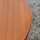 Vintage round table in blond mahogany by Gérard Guermonprez Editor Magnani, metal base
