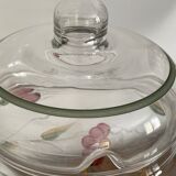 Large crystal jar with floral decoration