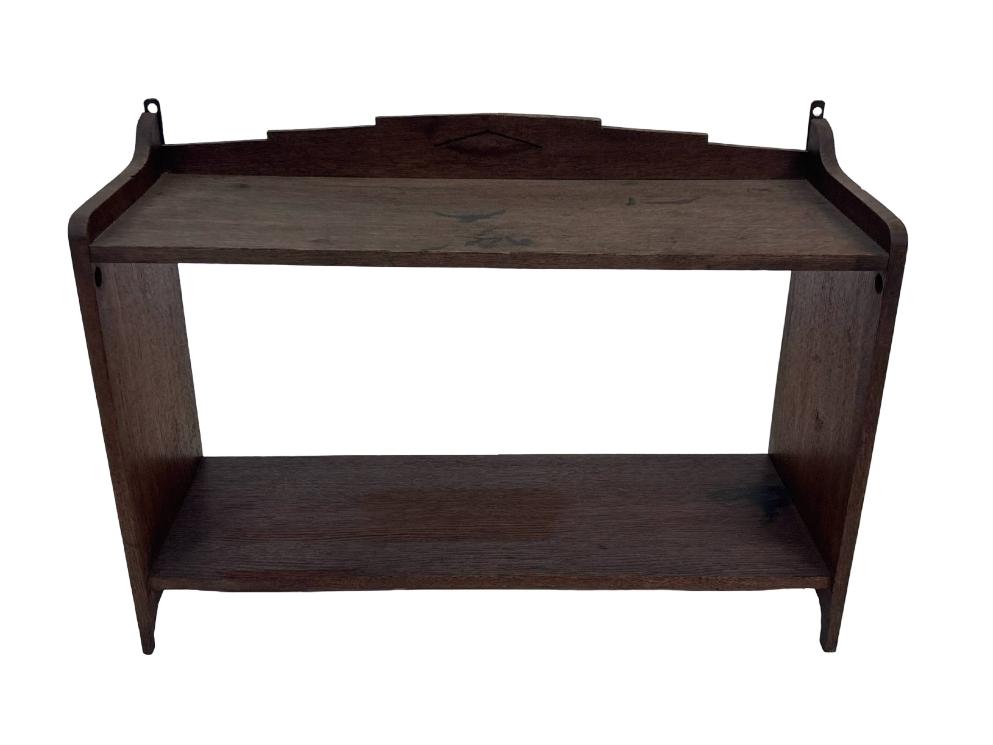 Art Deco wooden wall shelve rack bookshelf in dark wood minimalist