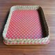 Wicker and wood serving tray