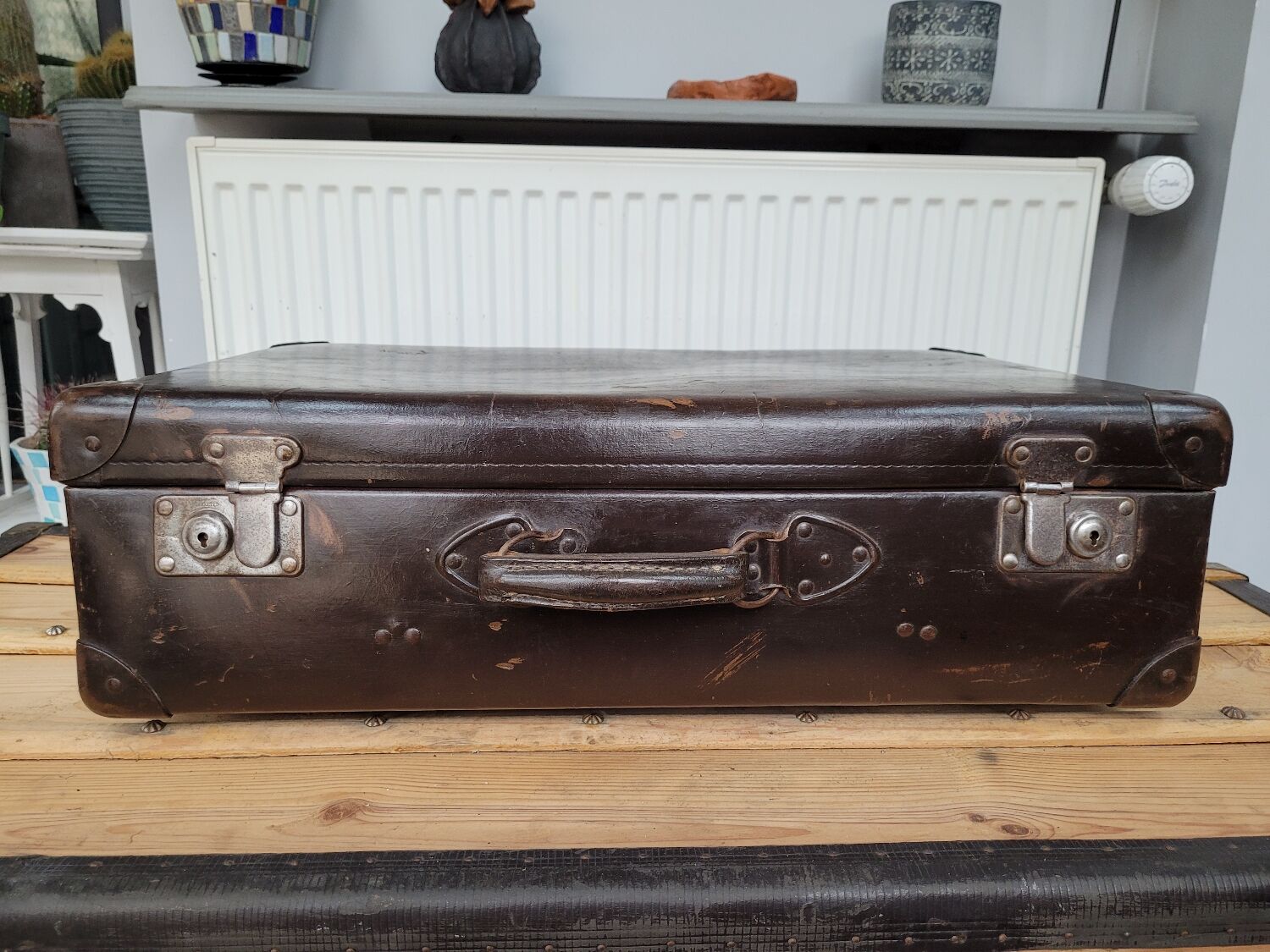 Antique cardboard suitcase