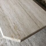 Large octagonal coffee table in 70s/80s travertine