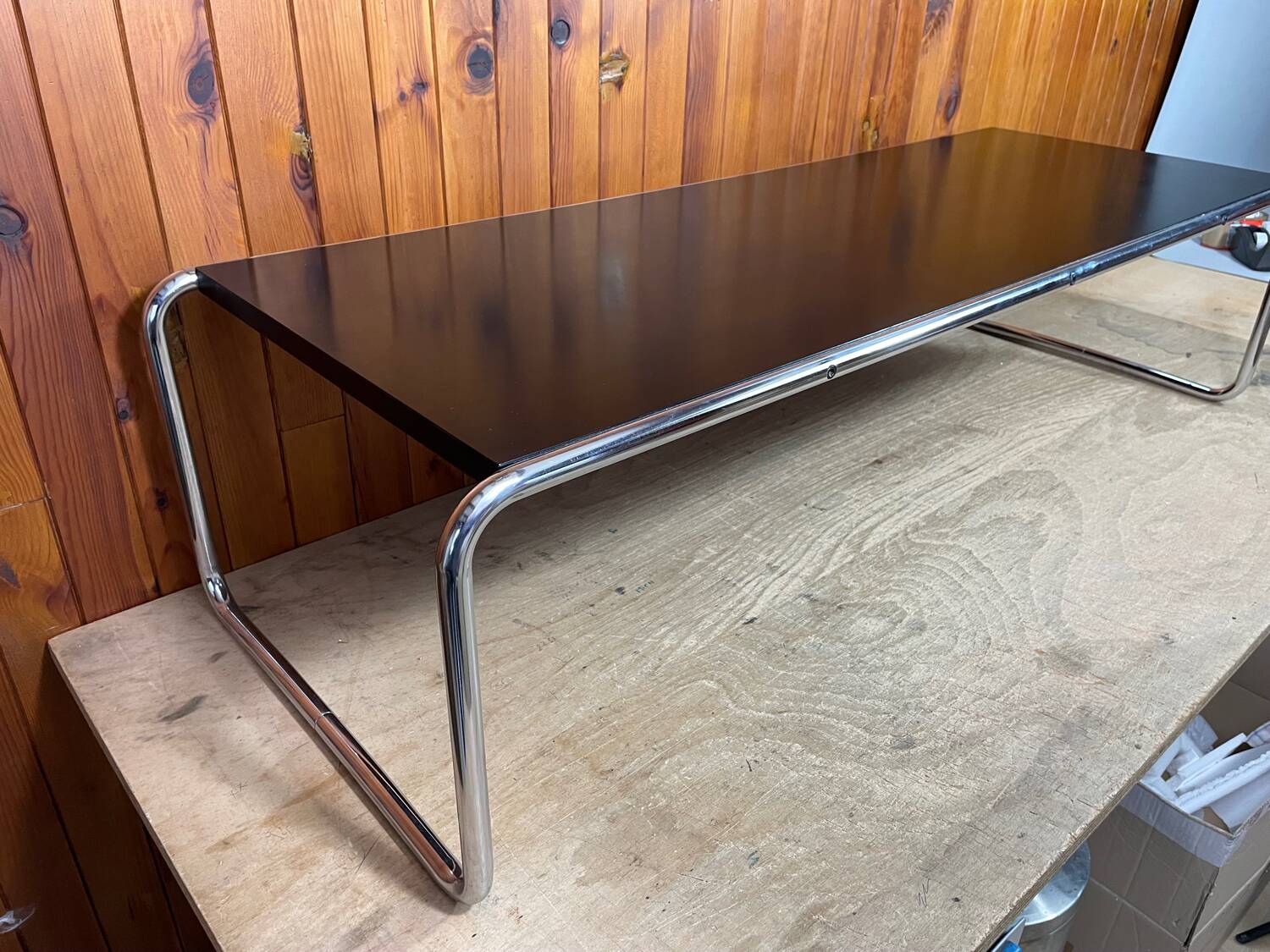 Laccio coffee table by Marcel Breuer, Gavina edition, 1950/60 (label)