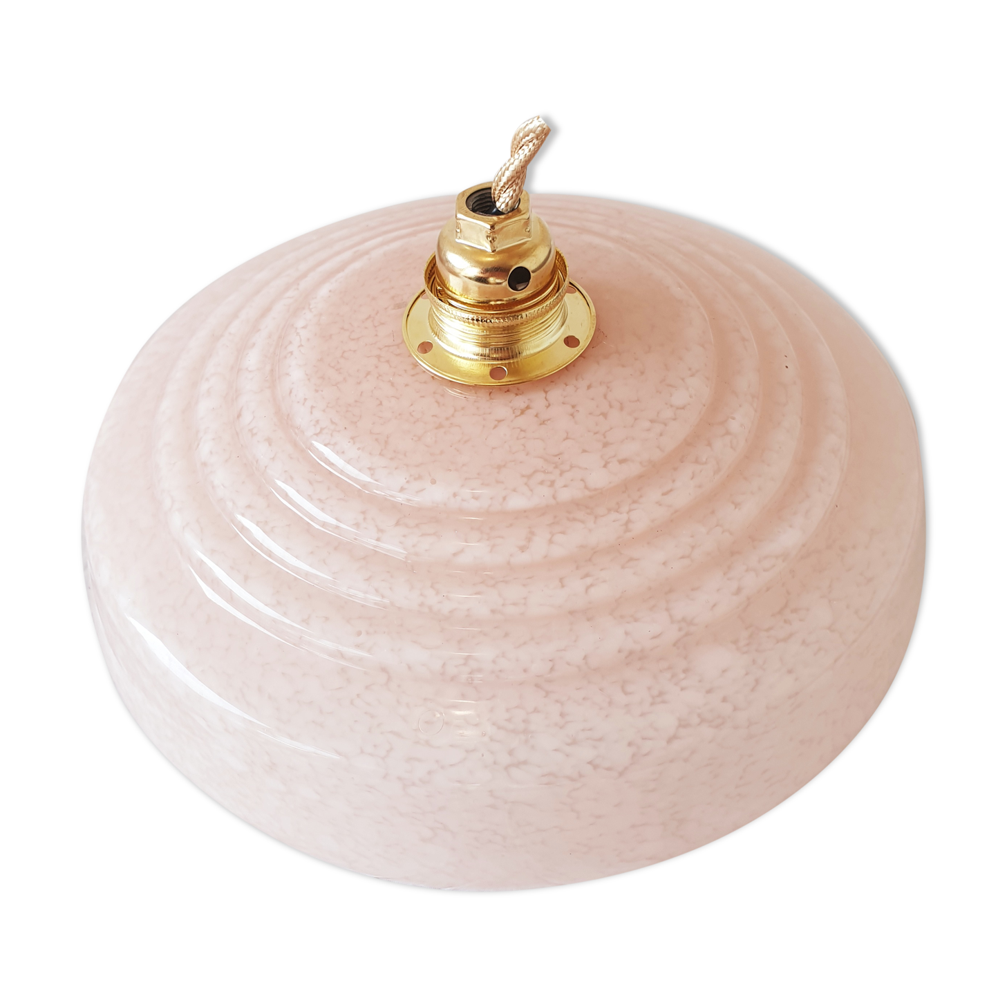 Balladeuse lamp in pink clichy glass