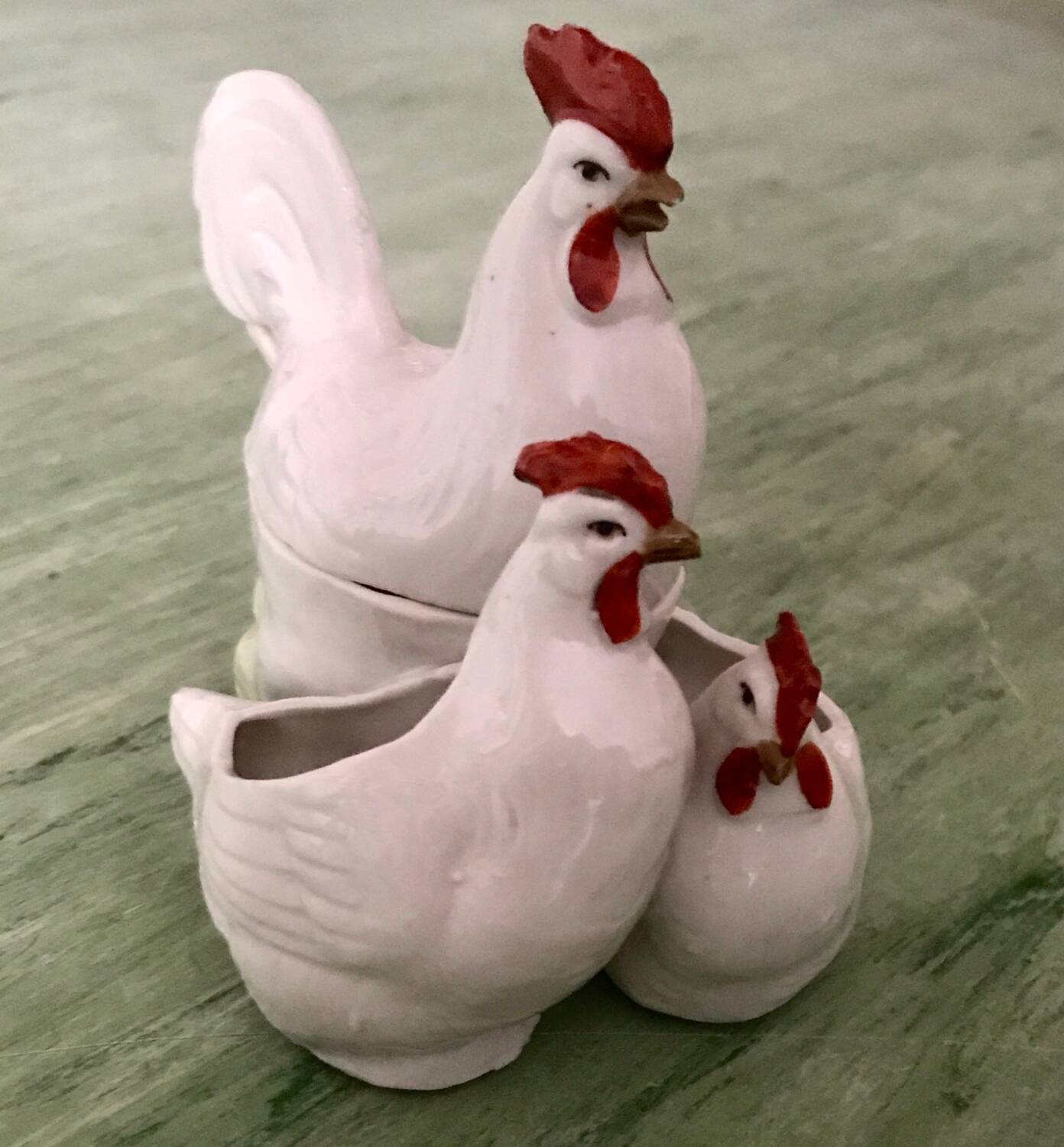 Roosters mustard salt and pepper shakers